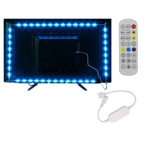 KIT TV STRISCIA STRIP LED USB PER RETROILLUMINAZIONE TV SMART WIFI RGB COMPATIBILI AMAZON GOOGLE